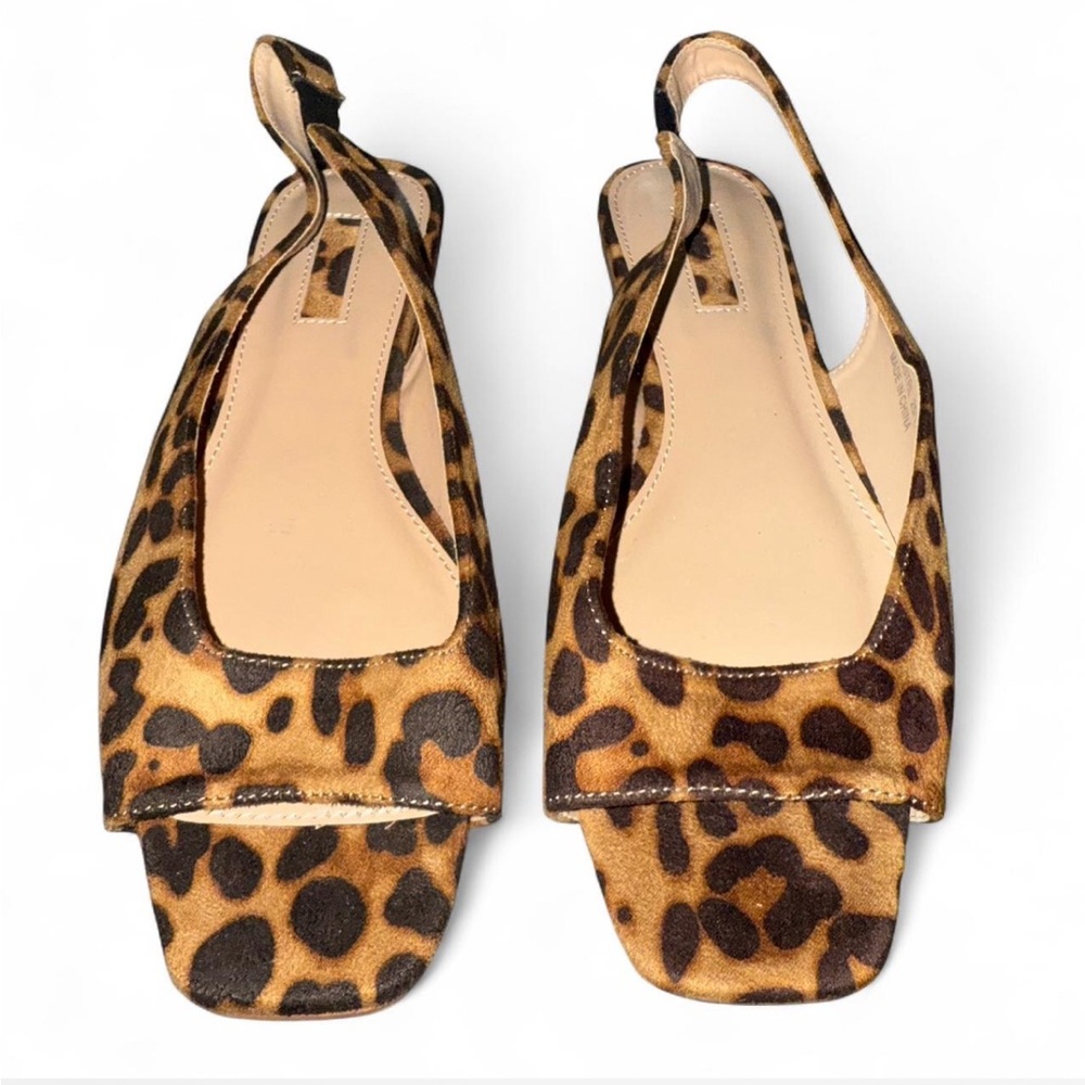 Topshop Annie Brown Leopard Slingback Sandals